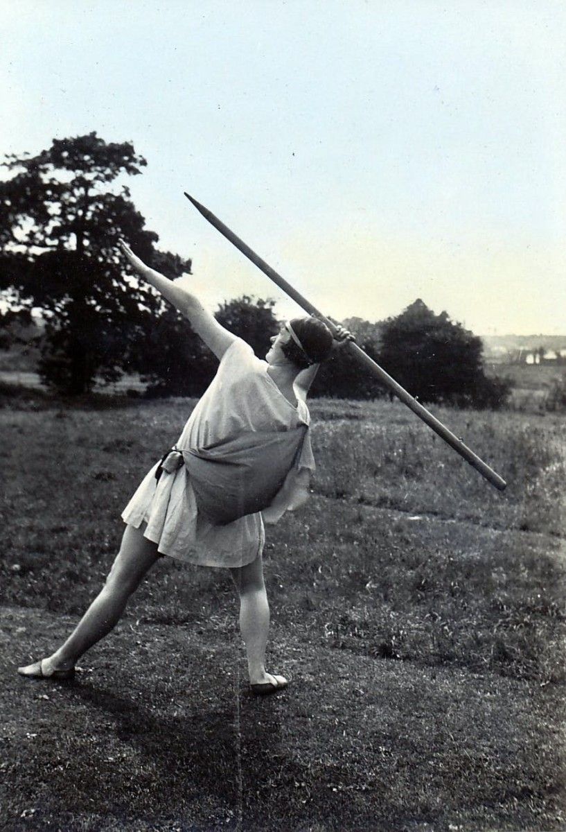 a woman throwing a javelin